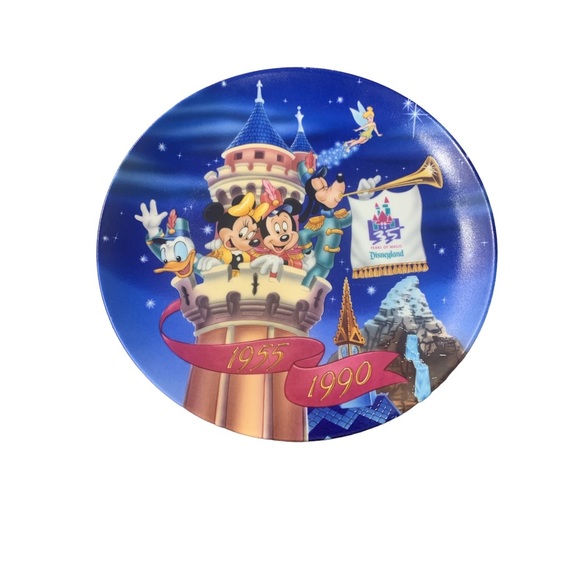 Disneyland 1990 35 Year Magic Fabulous Four with Tinkerbell Disneyland Plate EUC - Picture 1 of 3